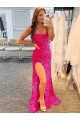Sleeveless Spaghetti Straps Velvet Sequin Sheath Prom Dress / Evening Gown Newcastle