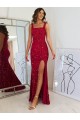 Sleeveless Square Neck Velvet Sequin Sheath Prom Dress Newcastle