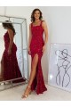 Sleeveless Square Neck Velvet Sequin Sheath Prom Dress Newcastle