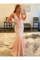 Sleeveless V-Neck Velvet Sequin Sheath Evening Dresses Newcastle