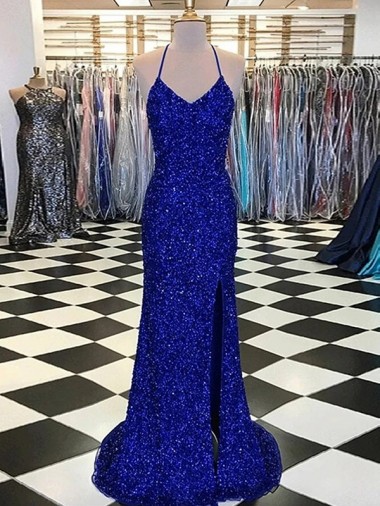 Sleeveless V-Neck Velvet Sequin Sheath Prom Dress / Evening Gown Newcastle