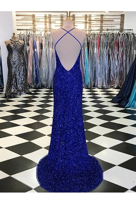 Sleeveless V-Neck Velvet Sequin Sheath Prom Dress / Evening Gown Newcastle