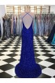 Sleeveless V-Neck Velvet Sequin Sheath Prom Dress / Evening Gown Newcastle