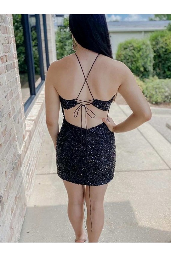 Sleeveless Halter Neck Velvet Sequin Sheath Prom Dress Newcastle