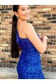 Sleeveless One Shoulder Velvet Sequin Sheath Homecoming Dresses Newcastle