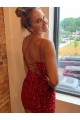 Sleeveless V-Neck Velvet Sequin Sheath Evening Gown Newcastle