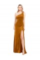 Sleeveless One Shoulder Stretch Velvet A-Line Formal Evening Gown / Prom Dress / Bridesmaid Dress Newcastle