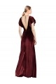 Flutter Sleeves V-Neck Open Back Stretch Velvet A-Line Prom Dress / Bridesmaid Dress Newcastle