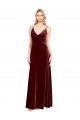 Sleeveless V-Neck V-Back Stretch Velvet A-Line Black Tie Prom Dress / Bridesmaid Dress Newcastle
