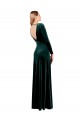 Long Sleeves V-Neck Open Back Stretch Velvet A-Line Black Tie Prom Dress / Bridesmaid Dress Newcastle