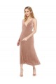 Sleeveless Pink V-Neck V-Back Stretch Velvet A-Line Prom Dress / Bridesmaid Dress Newcastle