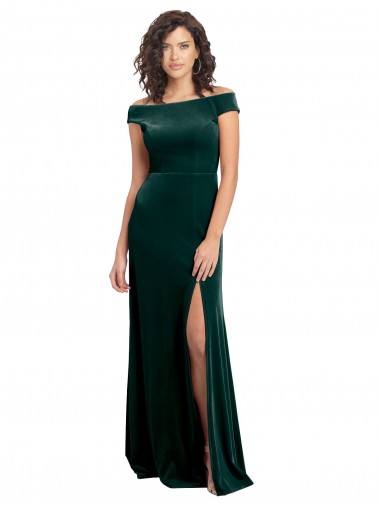 Cap Sleeves Square Neck Stretch Velvet A-Line Formal Evening Gown / Prom Dress / Bridesmaid Dress Newcastle