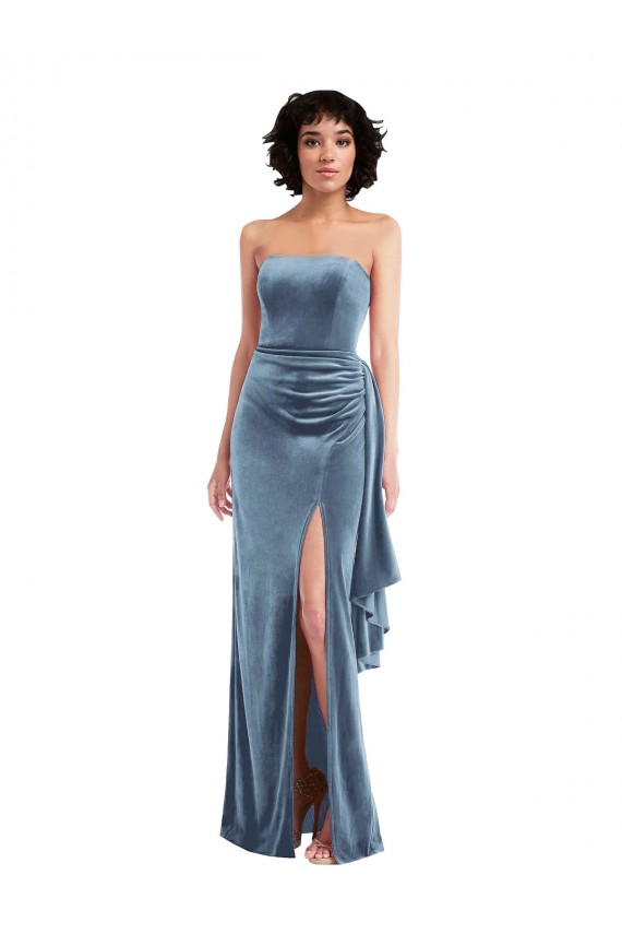 Sleeveless Strapless Low Back Stretch Velvet Sheath Formal Evening Gown / Prom Dress / Bridesmaid Dress Newcastle