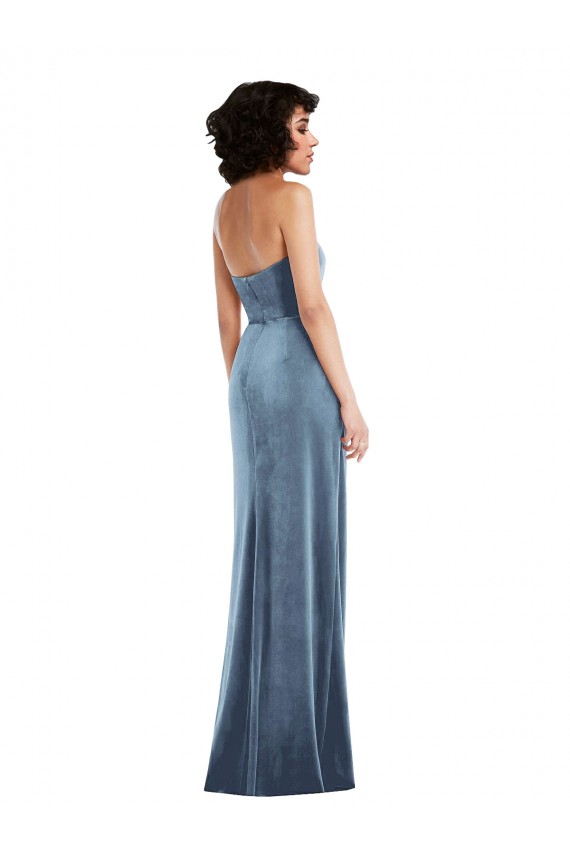 Sleeveless Strapless Low Back Stretch Velvet Sheath Formal Evening Gown / Prom Dress / Bridesmaid Dress Newcastle