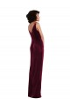 Sleeveless V-Neck Stretch Velvet Sheath Semi Formal Evening Dress / Prom Dress / Bridesmaid Dress Newcastle