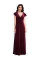 Flutter Sleeves V-Neck Stretch Velvet A-Line Semi Formal Evening Dress / Prom Dress / Bridesmaid Dress Newcastle