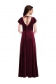 Flutter Sleeves V-Neck Stretch Velvet A-Line Semi Formal Evening Dress / Prom Dress / Bridesmaid Dress Newcastle
