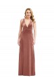 Sleeveless V-Neck Criss Cross Open Back Stretch Velvet A-Line Bridesmaid Dress / Evening Dress Newcastle