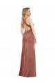Sleeveless V-Neck Criss Cross Open Back Stretch Velvet A-Line Bridesmaid Dress / Evening Dress Newcastle