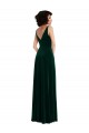 Sleeveless Dark Green V-Neck V-Back Stretch Velvet A-Line Bridesmaid Dress / Evening Dress Newcastle