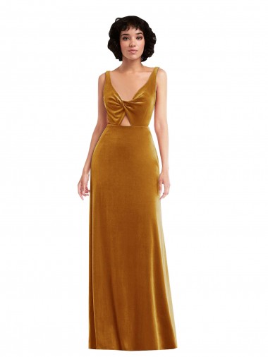 Sleeveless V-Neck V-Back Stretch Velvet Trumpet Semi Formal Evening Dress / Prom Dress / Bridesmaid Dress Newcastle