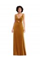 Sleeveless V-Neck V-Back Stretch Velvet Trumpet Semi Formal Evening Dress / Prom Dress / Bridesmaid Dress Newcastle