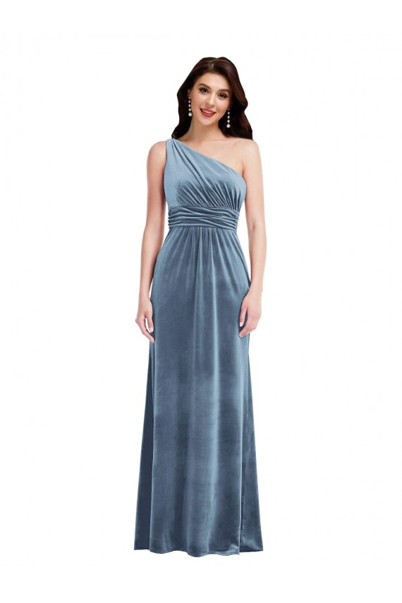 Sleeveless Off the Shoulder Stretch Velvet A-Line Bridesmaid Dress / Evening Dress Newcastle