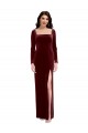 Long Sleeves Spaghetti Straps Low Back Stretch Velvet A-Line Prom Dress / Bridesmaid Dress Newcastle
