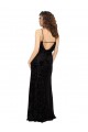 Sleeveless V-Neck Open Back Floral Velvet & Stretch Velvet Sheath Bridesmaid Dress Newcastle