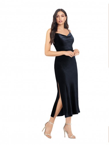 Sleeveless Cowl Neck Low Back Stretch Velvet Column Formal Evening Gown / Prom Dress / Bridesmaid Dress Newcastle