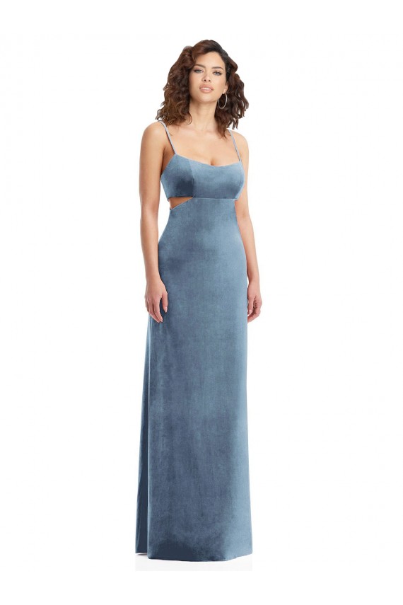 Sleeveless Square Neck Low Back Stretch Velvet Sheath Formal Evening Gown / Prom Dress / Bridesmaid Dress Newcastle