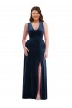 Sleeveless V-Neck Stretch Velvet Sheath Formal Plus Size Evening Gown / Prom Dress / Bridesmaid Dress Newcastle