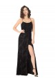 Sleeveless Spaghetti Straps Criss Cross Back Floral Velvet & Stretch Velvet A-Line Bridesmaid Dress Newcastle