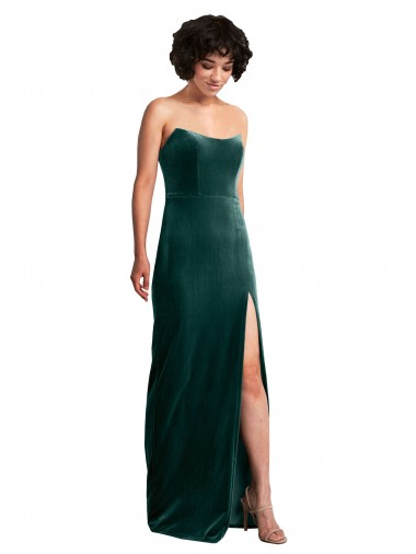 Sleeveless Strapless Low Back Stretch Velvet Sheath Black Tie Evening Gown / Prom Dress / Bridesmaid Dress Newcastle